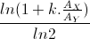 frac{ln(1+k.frac{A_{X}}{A_{Y}})}{ln2}