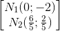 \begin{bmatrix} N_{1}(0;-2)\\N_{2}(\frac{6}{5};\frac{2}{5}) \end{bmatrix}