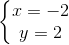 \left\{\begin{matrix} x=-2\\y=2 \end{matrix}\right.