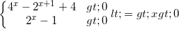 small left{begin{matrix} 4^{x}-2^{x+1}+4>0\2^{x} -1>0 end{matrix}right.<=> x>0