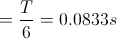 \Delta t=\frac{T}{6}=0.0833s