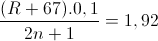 \frac{(R+67).0,1}{2n+1}=1,92