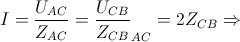 I=\frac{U_{AC}}{Z_{AC}}=\frac{U_{CB}}{Z_{CB}}\Rightarrow Z_{AC} = 2Z_{CB}\Rightarrow