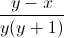 \frac{y-x}{y(y+1)}