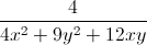 \frac{4}{4x^{2}+9y^{2}+12xy}