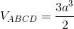 V_{ABCD}=\frac{3a^{3}}{2}