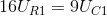 16U_{R1}=9U_{C1}