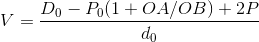 V=\frac{D_{0}-P_{0}(1+OA/OB)+2P}{d_{0}}