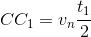 CC_{1}=v_{n}\frac{t_{1}}{2}