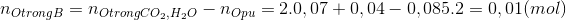 n_{OtrongB}=n_{OtrongCO_{2},H_{2}O}-n_{Opu}=2.0,07+0,04-0,085.2=0,01(mol)