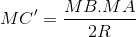 MC'= \frac{MB.MA}{2R}