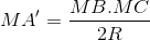 MA'= \frac{MB.MC}{2R}