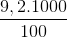 \frac{9,2 . 1000}{100}