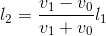 l_{2}=\frac{v_{1}-v_{0}}{v_{1}+v_{0}}l_{1}