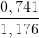 \frac{0,741}{1,176}