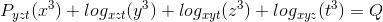 P\geq log_{yzt}(x^{3})+log_{xzt}(y^{3})+log_{xyt}(z^{3})+log_{xyz}(t^{3})=Q