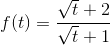 f(t)=\frac{\sqrt{t}+2}{\sqrt{t}+1}