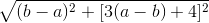 \sqrt{(b-a)^{2}+ [3(a-b)+4]^{2}}