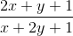 \frac{2x+y+1}{x+2y+1}