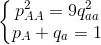 \left\{\begin{matrix} p_{AA}^{2}=9q_{aa}^{2}\\ p_{A} + q_{a}= 1 \end{matrix}\right.