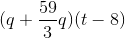 (q+\frac{59}{3}q)(t-8)