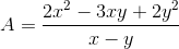 A=\frac{2x^{2}-3xy+2y^{2}}{x-y}