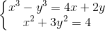 \left\{\begin{matrix} x^{3}-y^{3}=4x+2y\\ x^{2}+3y^{2}=4 \end{matrix}\right.