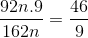 \frac{92n . 9}{162n}=\frac{46}{9}