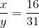 \frac{x}{y}=\frac{16}{31}