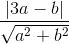 \frac{|3a-b|}{\sqrt{a^{2}+b^{2}}}