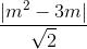 \tiny \frac{\left | m^{2} -3m\right |}{\sqrt{2}}