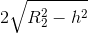 2\sqrt{R_{2}^{2}-h^{2}}