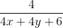 \frac{4}{4x+4y+6}