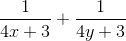 \frac{1}{4x+3}+\frac{1}{4y+3}