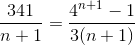 \frace_341e_n + 1 = \frace_{4^{n + 1 - 1}}e_3(n + 1)