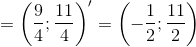 \Rightarrow H=\left ( \frac{9}{4};\frac{11}{4} \right )\Rightarrow B'=\left ( -\frac{1}{2};\frac{11}{2} \right )