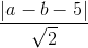 \frac{|a-b-5|}{\sqrt{2}}