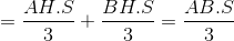 =\frac{AH.S_{\Delta SCH}}{3}+\frac{BH.S_{\Delta SCH}}{3}=\frac{AB.S_{\Delta SCH}}{3}