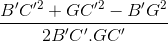 \frace_B'C{'^2} + GC{'^2} - B'{G^2}e_2B'C'.GC'