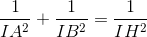 \frac{1}{IA^{2}}+\frac{1}{IB^{2}}=\frac{1}{IH^{2}}