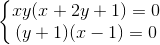 \left\{\begin{matrix} xy(x + 2y + 1) = 0 & \\ (y + 1)(x - 1) = 0 & \end{matrix}\right.