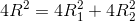 4R^{2}=4R_{1}^{2}+4R_{2}^{2}