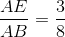 \frac{AE}{AB}=\frac{3}{8}