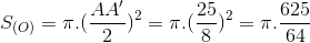 S_{(O)}=\pi .(\frac{AA'}{2})^{2}=\pi .(\frac{25}{8})^{2}=\pi .\frac{625}{64}