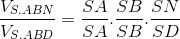 \frac{V_{S.ABN}}{V_{S.ABD}}=\frac{SA}{SA}.\frac{SB}{SB}.\frac{SN}{SD}