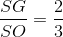 \frac{SG}{SO}=\frac{2}{3}