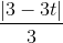 \frac{\left | 3-3t \right |}{3}