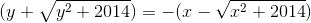 (y+\sqrt{y^{2}+2014})=-(x-\sqrt{x^{2}+2014})