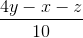 \frac{4y - x - z}{10}