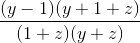 \frac{(y - 1)(y + 1 + z)}{(1 + z)(y + z)}